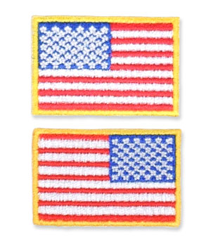 US Flag Patch - 1.5 x 1, Gold, Small Lapel